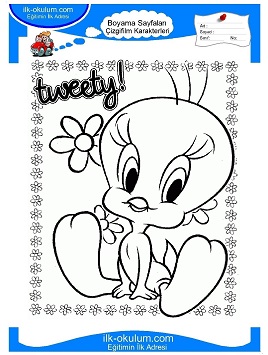 Çocuklar İçin Tweety Boyama Sayfaları 